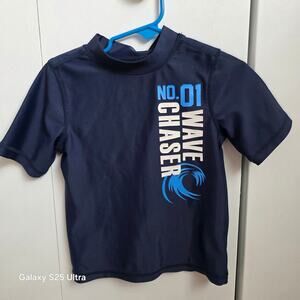 koala kids navy no.1 wave chaser swim suit shirt, sz 2T